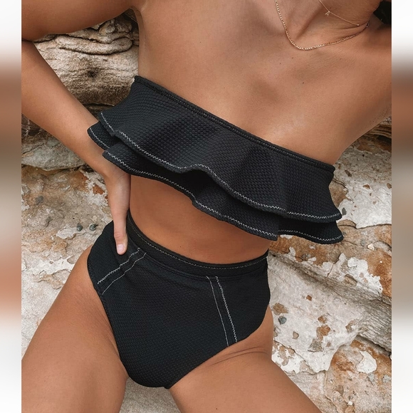 SUBOO Other - New Suboo Kaia Ruffle High Waisted Bikini Top M/Bottom L